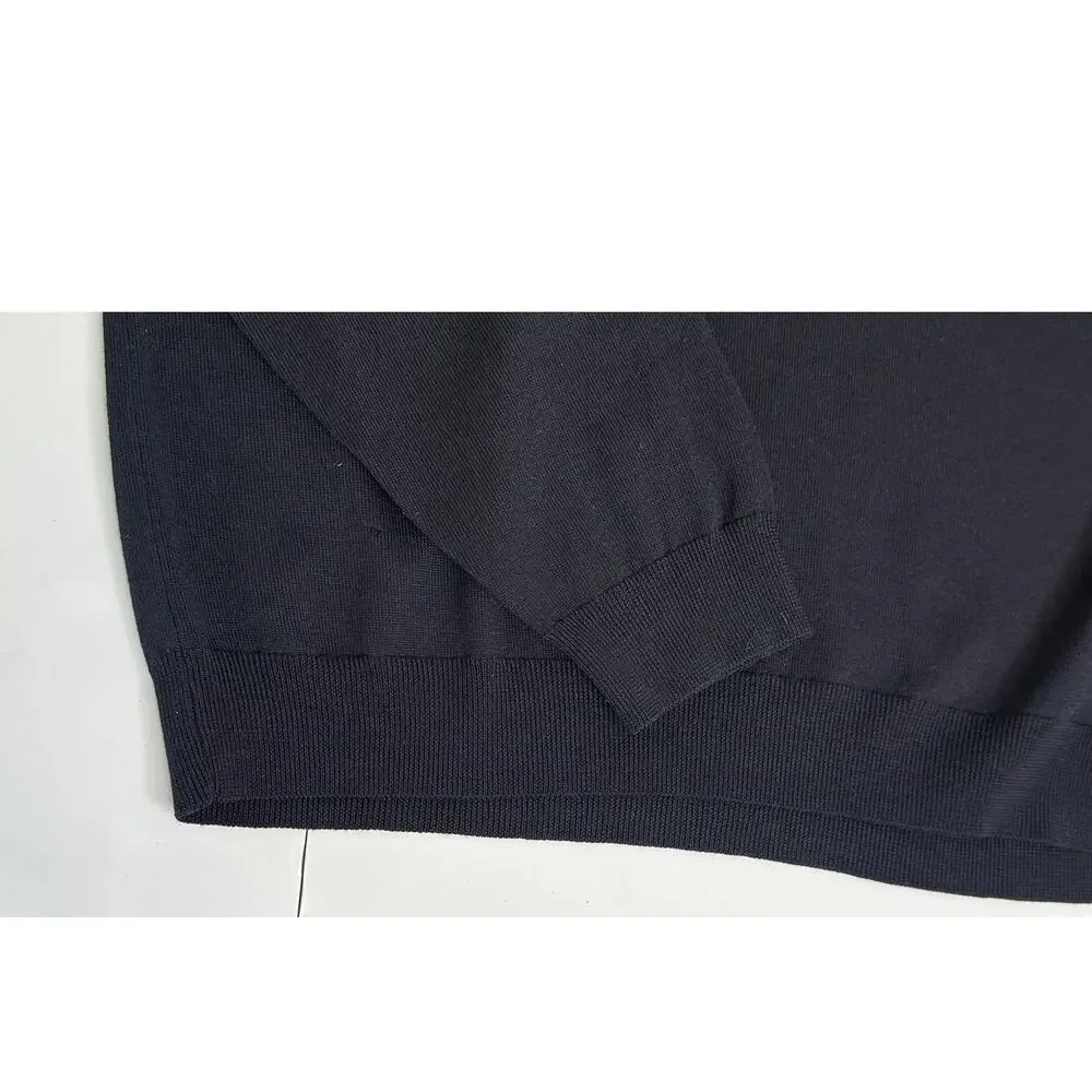 Bloomingdale's Men's 100% Merino Wool Sweater Dark Navy Blue XL Crew Neck Soft